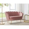 Image de Canapé 2 places coquillage en velours rose DANDELION