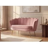 Image de Canapé 2 places coquillage en velours rose DANDELION