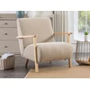 Image de Fauteuil en tissu beige et bois JULOMO