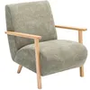 Image de Fauteuil en tissu vert et bois JULOMO