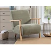 Image de Fauteuil en tissu vert et bois JULOMO