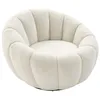 Image de Fauteuil coquillage pivotant en tissu bouclette blanc COSSATO