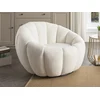 Image de Fauteuil coquillage pivotant en tissu bouclette blanc COSSATO