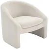 Image de Fauteuil en tissu bouclette blanc OSSANA