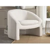 Image de Fauteuil en tissu bouclette blanc OSSANA