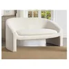 Image de Canapé 2 places en tissu bouclette blanc OSSANA