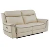 Image de Canapé 3 places relax électrique en cuir beige ADELIO