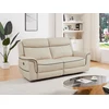 Image de Canapé 3 places relax électrique en cuir beige ADELIO