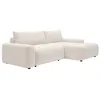 Image de Canapé dangle droit convertible en tissu chiné crème DAVISO