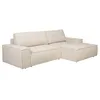 Image de Canapé dangle droit convertible en tissu texturé beige AMELIA