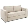 Image de Canapé 3 places convertible express en velours côtelé beige - Couchage à lattes larges 140 cm - Matelas 18 cm LORETO