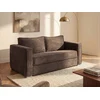 Image de Canapé 3 places convertible express en velours côtelé marron - Couchage 140 cm - Matelas 18 cm LORETO