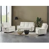 Image de Canapé 3 places et fauteuil relax en cuir blanc VINETA