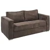 Image de Canapé 3 places convertible express en velours côtelé marron - Couchage 140 cm - Matelas 14 cm LORETO