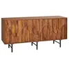 Image de Buffet avec 3 portes en bois de manguier et métal noir - Naturel - MIZORAM de Maison Céphy