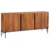 Image de Buffet avec 3 portes en bois de manguier et métal - Naturel et noir - BALIMELA