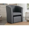 Image de Fauteuil cabriolet et pouf en simili gris JOVANA