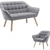 Image de Canapé 2 Places Et Fauteuil En Tissu Gris Caserta