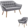 Image de Canapé 2 places et fauteuil en tissu gris CASERTA