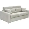 Image de Canapé 4 places convertible express en velours côtelé beige - Couchage 160 cm - Matelas 16 cm - MONDOVI