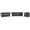 Image de Canapés 3 places et 2 places et fauteuil en velours anthracite CHESTERFIELD