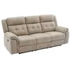 Image de Canapé 3 places relax électrique en microfibre beige ORTIANO
