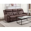 Image de Canapé 3 places relax électrique en microfibre aspect cuir vieilli marron ORTIANO