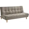 Image de Canapé 3 places convertible clic clac en tissu taupe ESTEBAN