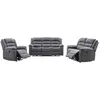 Image de Canapé 3 places 2 places et fauteuil relax électrique en tissu gris BUROLO