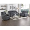 Image de Canapé 3 places, 2 places et fauteuil relax électrique en tissu gris BUROLO
