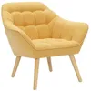 Image de Fauteuil en tissu jaune moutarde CASERTA