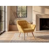 Image de Fauteuil en tissu jaune moutarde CASERTA