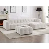 Image de Canapé d'angle droit en tissu chiné beige DILOME