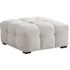 Image de Pouf en tissu chiné beige DILOME