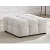 Image de Pouf en tissu chiné beige DILOME