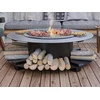 Image de Brasero plancha grill avec range-bûches - L120 x l120 x H40 cm - BARCENA