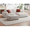 Image de Canapé d'angle droit et pouf en velours côtelé beige TIRONO de Maison Céphy