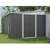 Image de Abri de jardin métal adossé en acier galvanisé anthracite 9,76 m² - DAXTON