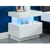 Image de Lot de 2 tables de chevet 1 tiroir et 1 niche - Avec LEDs - MDF - Blanc laqué - FABIO II