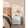 Image de Lot de 2 tables de chevet - 2 tiroirs - Simili blanc - CAPITOLE