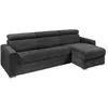 Image de Canapé dangle réversible convertible express en velours côtelé gris anthracite - Couchage 140 cm - Matelas 14 cm - VIZIR