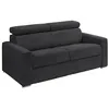 Image de Canapé 3 places convertible express en velours côtelé gris - Couchage 140 cm - Matelas 14 cm - VIZIR