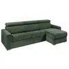 Image de Canapé dangle réversible convertible express en velours côtelé vert - Couchage à lattes larges 140 cm - Matelas 18 cm - VIZIR