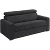 Image de Canapé 4 places convertible express en velours côtelé gris - Couchage 160 cm - Matelas 14 cm - VIZIR