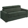 Image de Canapé 4 places convertible express en velours côtelé vert - Couchage à lattes larges 160 cm - Matelas 22 cm mémoire de forme - VIZIR