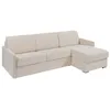 Image de Canapé dangle convertible express et réversible en tissu texturé beige - Couchage 160 cm - Matelas 18 cm - CALIFE