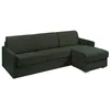 Image de Canapé dangle convertible express et réversible en tissu texturé vert sapin - Couchage 160 cm à lattes larges - Matelas 22 cm avec