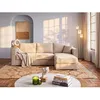 Image de Canapé dangle convertible express et réversible en velours côtelé beige - Couchage à lattes larges 140 cm - Matelas 14 cm LORETO