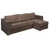 Image de Canapé dangle convertible express et réversible en velours côtelé marron - Couchage 140 cm - Matelas 18 cm LORETO