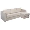Image de Canapé dangle convertible express et réversible en velours côtelé beige - Couchage à lattes larges 160 cm - Matelas 14 cm LORETO